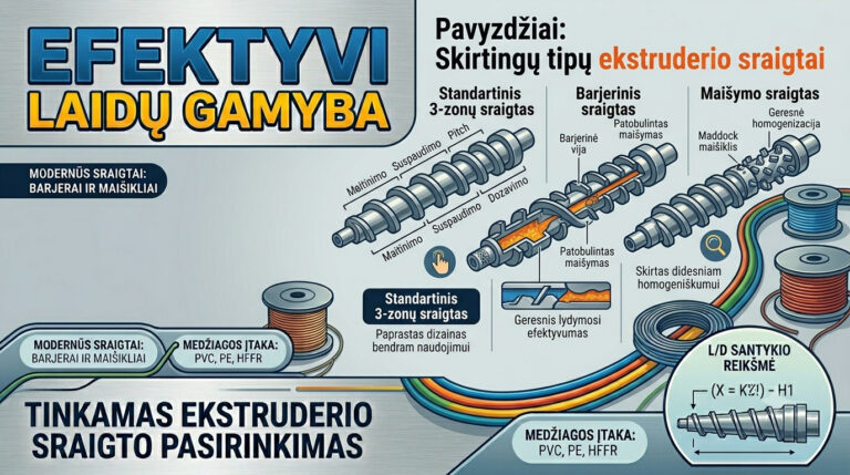 Efektyvi laidų gamyba: kaip teisingai pasirinkti ekstruderio sraigtą?
