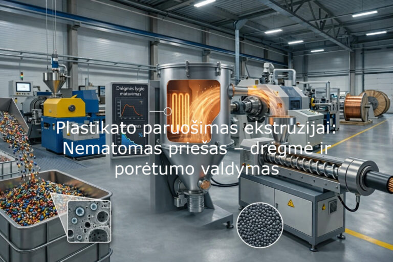 Plastikato paruošimas ekstruzijai: Nematomas priešas – drėgmė ir porėtumo valdymas